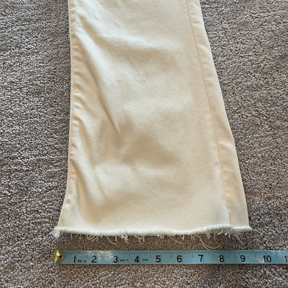 J. Crew Mid-Rise Relaxed Kick-Out Jeans, Ecru Wash, Raw Hem, Size 25 - Picture 12 of 16